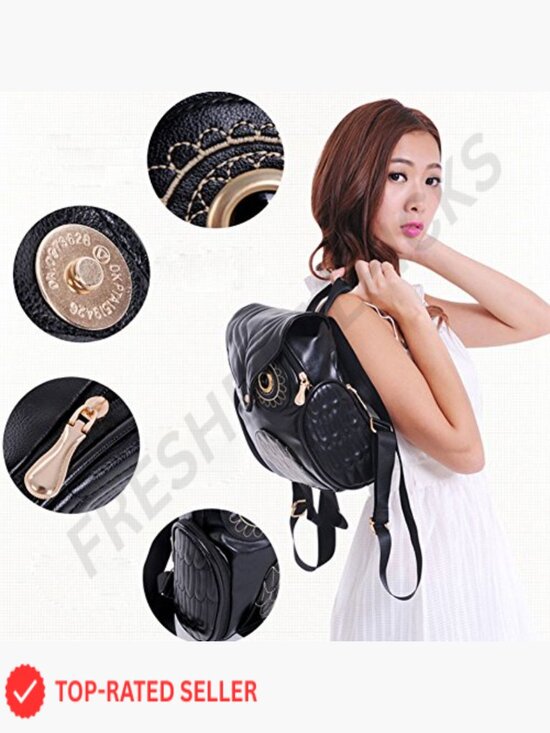 Fashion Owl Backpack Women Pu Leather Mini Bag Vintage Casual Daypack main image 6